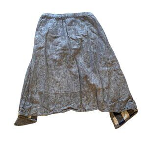 Gray Skirt with Plaid Trim